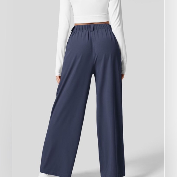 NEW Halara Flex High Waisted Plicated Side Pocket Wide Leg Waffle Trousers - Picture 3 of 12